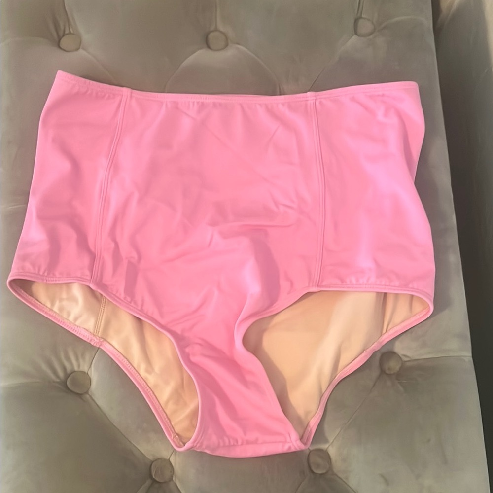 Kortni Jeane High-Waisted Pink Swim Bottoms M